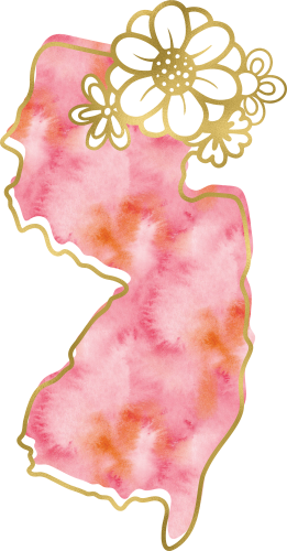 (s206-14) State Watercolor Gold Flower All States Available