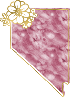 (s206-14) State Watercolor Gold Flower All States Available