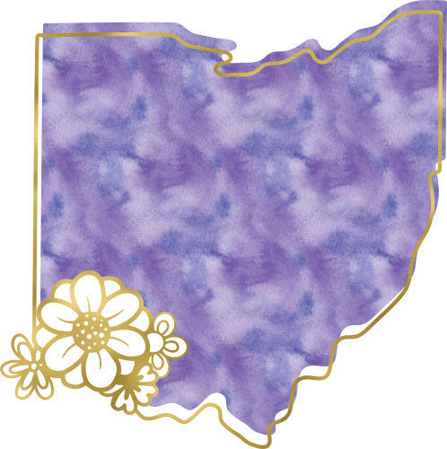 (s206-14) State Watercolor Gold Flower All States Available
