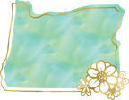 (s206-14) State Watercolor Gold Flower All States Available