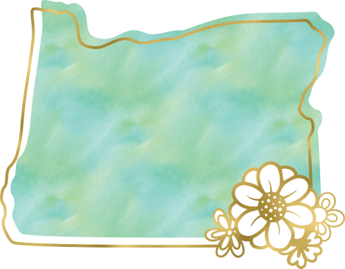 (s206-14) State Watercolor Gold Flower All States Available