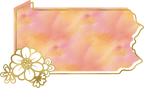 (s206-14) State Watercolor Gold Flower All States Available