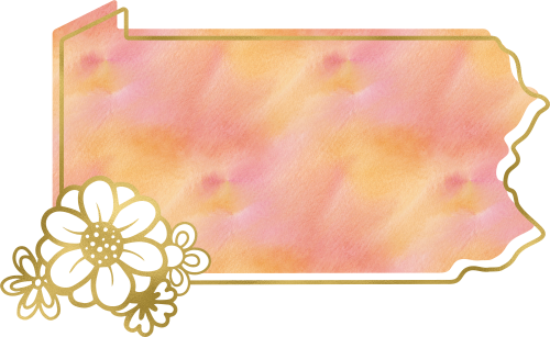 (s206-14) State Watercolor Gold Flower All States Available