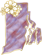 (s206-14) State Watercolor Gold Flower All States Available