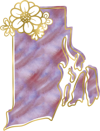 (s206-14) State Watercolor Gold Flower All States Available
