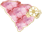 (s206-14) State Watercolor Gold Flower All States Available