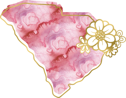 (s206-14) State Watercolor Gold Flower All States Available