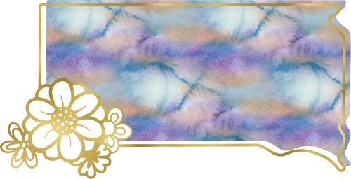 (s206-14) State Watercolor Gold Flower All States Available