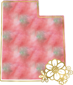 (s206-14) State Watercolor Gold Flower All States Available