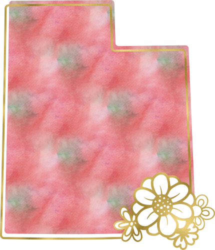 (s206-14) State Watercolor Gold Flower All States Available