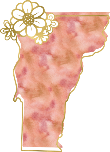 (s206-14) State Watercolor Gold Flower All States Available