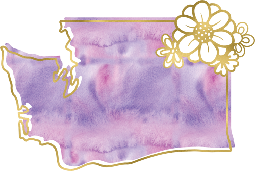 (s206-14) State Watercolor Gold Flower All States Available
