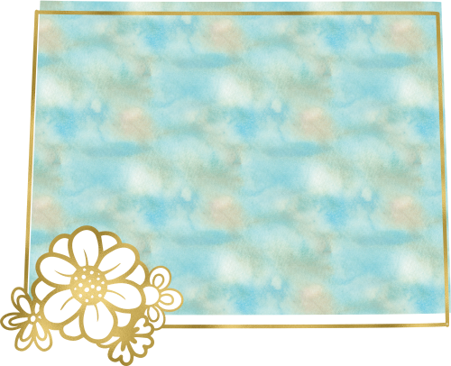 (s206-14) State Watercolor Gold Flower All States Available