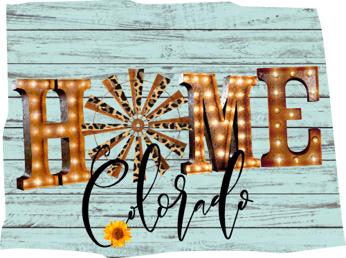 (s206-15) State Rustic Wood Sunflower Home Colorado