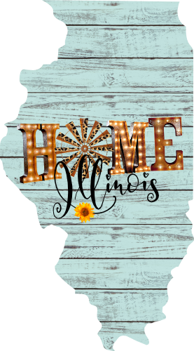 (s206-15) State Rustic Wood Sunflower Home Illinois