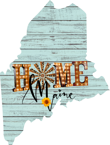 (s206-15) State Rustic Wood Sunflower Home Maine