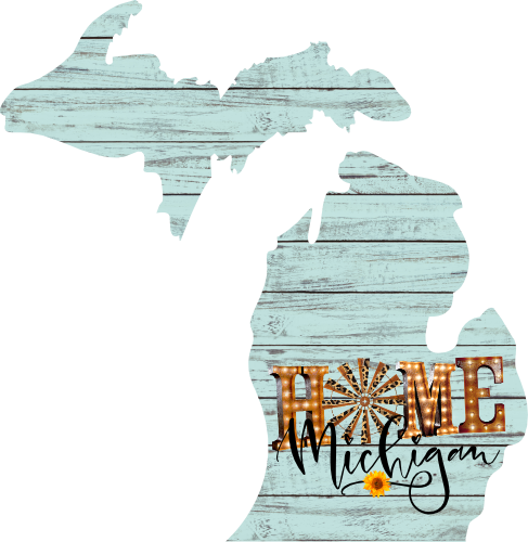 (s206-15) State Rustic Wood Sunflower Home Michigan