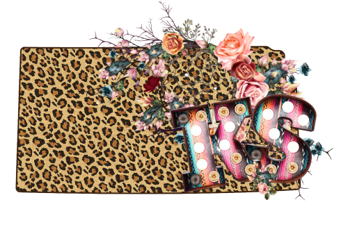 (s206-16) Leopard Print Floral Boho State Kansas
