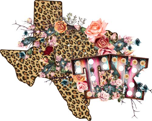 (s206-16) Texas Leopard Print Floral Boho