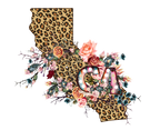 (s206-16) State Boho Leopard Floral