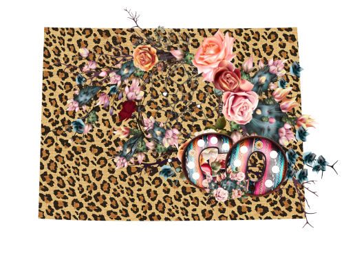 (s206-16) State Boho Leopard Floral