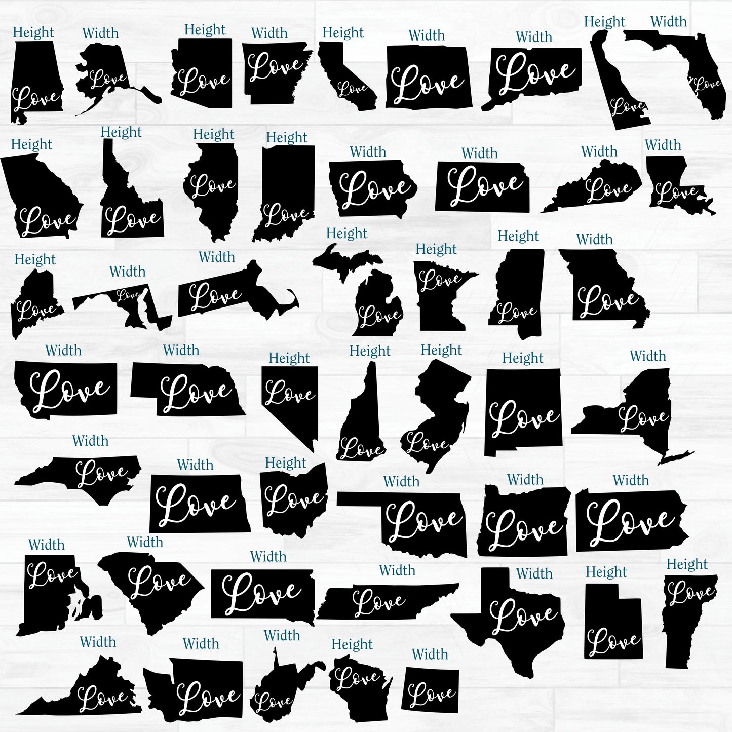 (s206-17) State Custom Text Native Home Roots Love All States