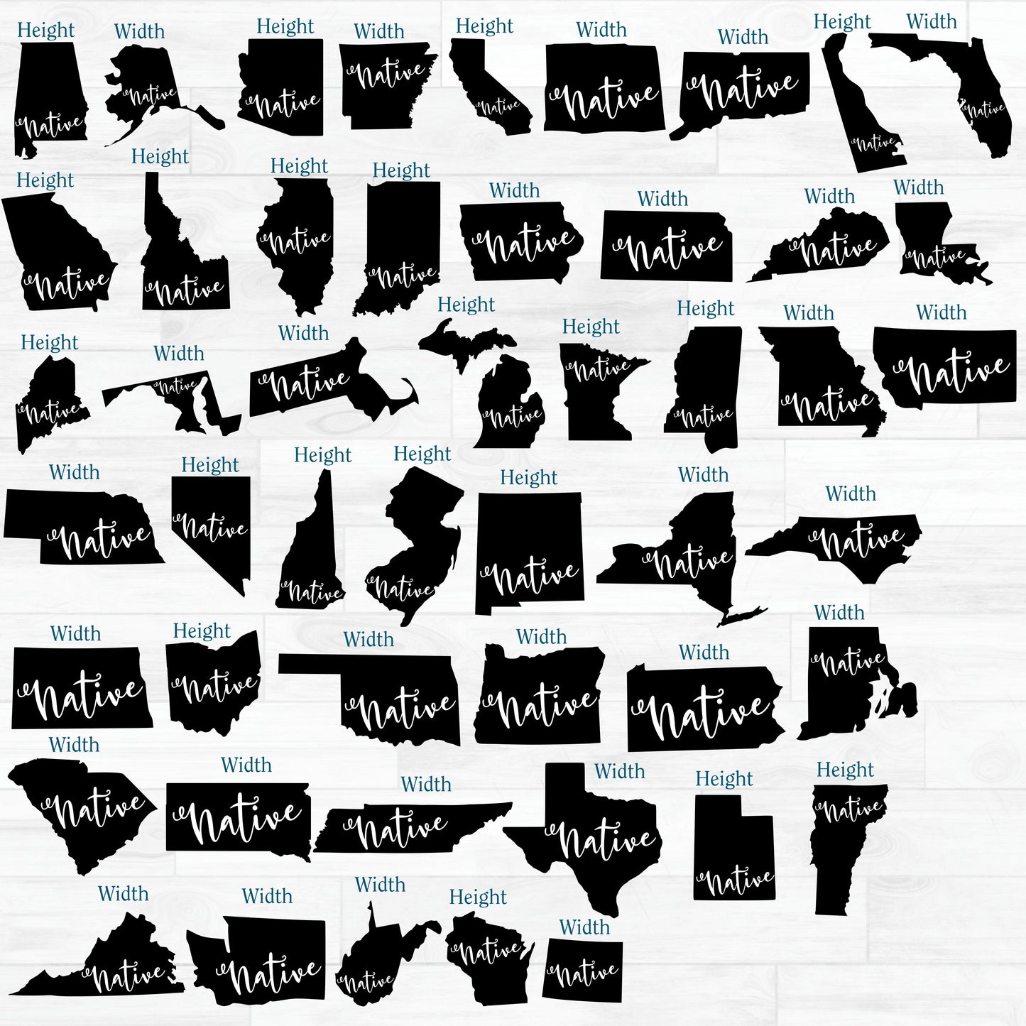 (s206-17) State Custom Text Native Home Roots Love All States