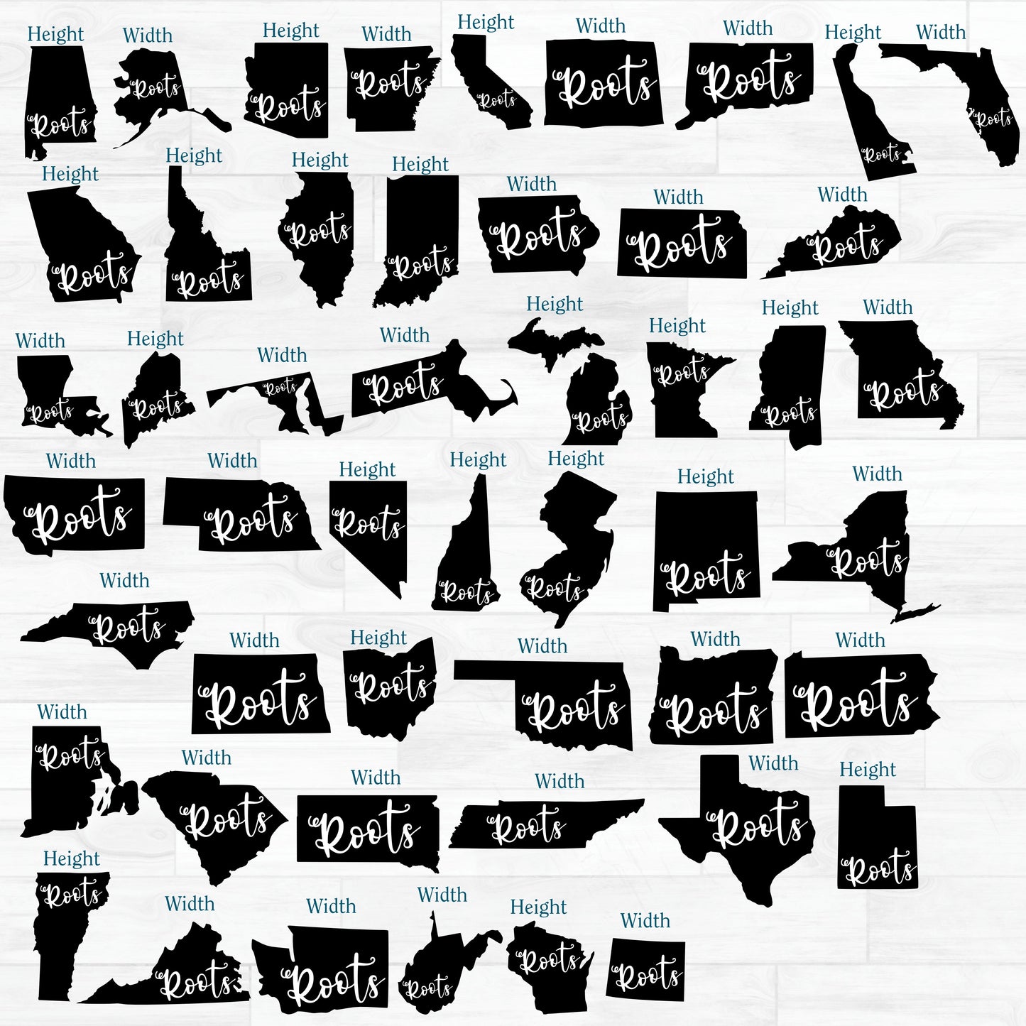 (s206-17) State Custom Text Native Home Roots Love All States