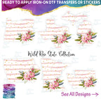 (s206-07) State Watercolor Floral Pink White Stripes All States Available