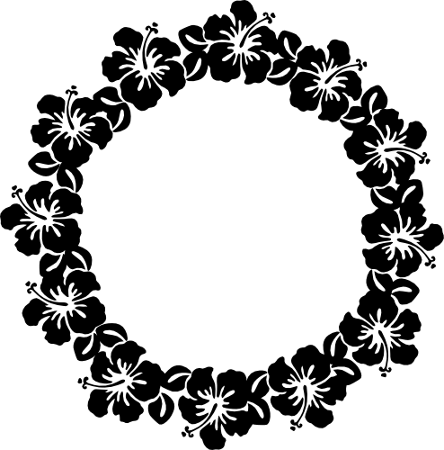 (021-02-A) Hibiscus Flowers Wreath Frame