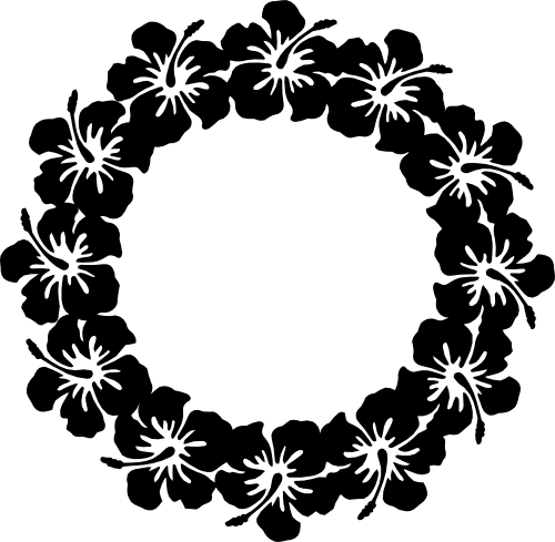 (021-02-B) Hibiscus Flowers Wreath Frame