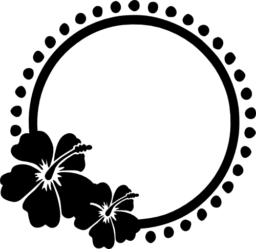 (021-02-C) Hibiscus Flowers Wreath Frame