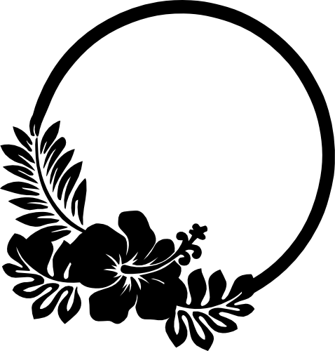 (021-02-D) Hibiscus Flowers Wreath Frame