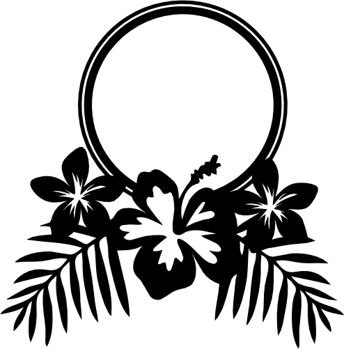 (021-02-E) Hibiscus Flowers Wreath Frame