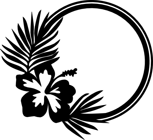 (021-02-F) Hibiscus Flowers Wreath Frame