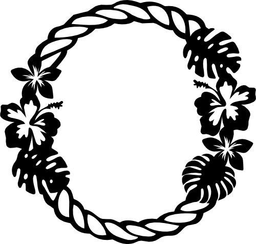 (021-02-H) Hibiscus Flowers Wreath Frame