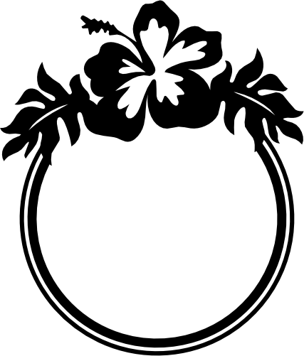 (021-02-I) Hibiscus Flowers Wreath Frame