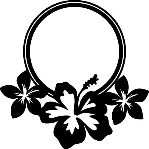 (021-02-K) Hibiscus Flowers Wreath Frame