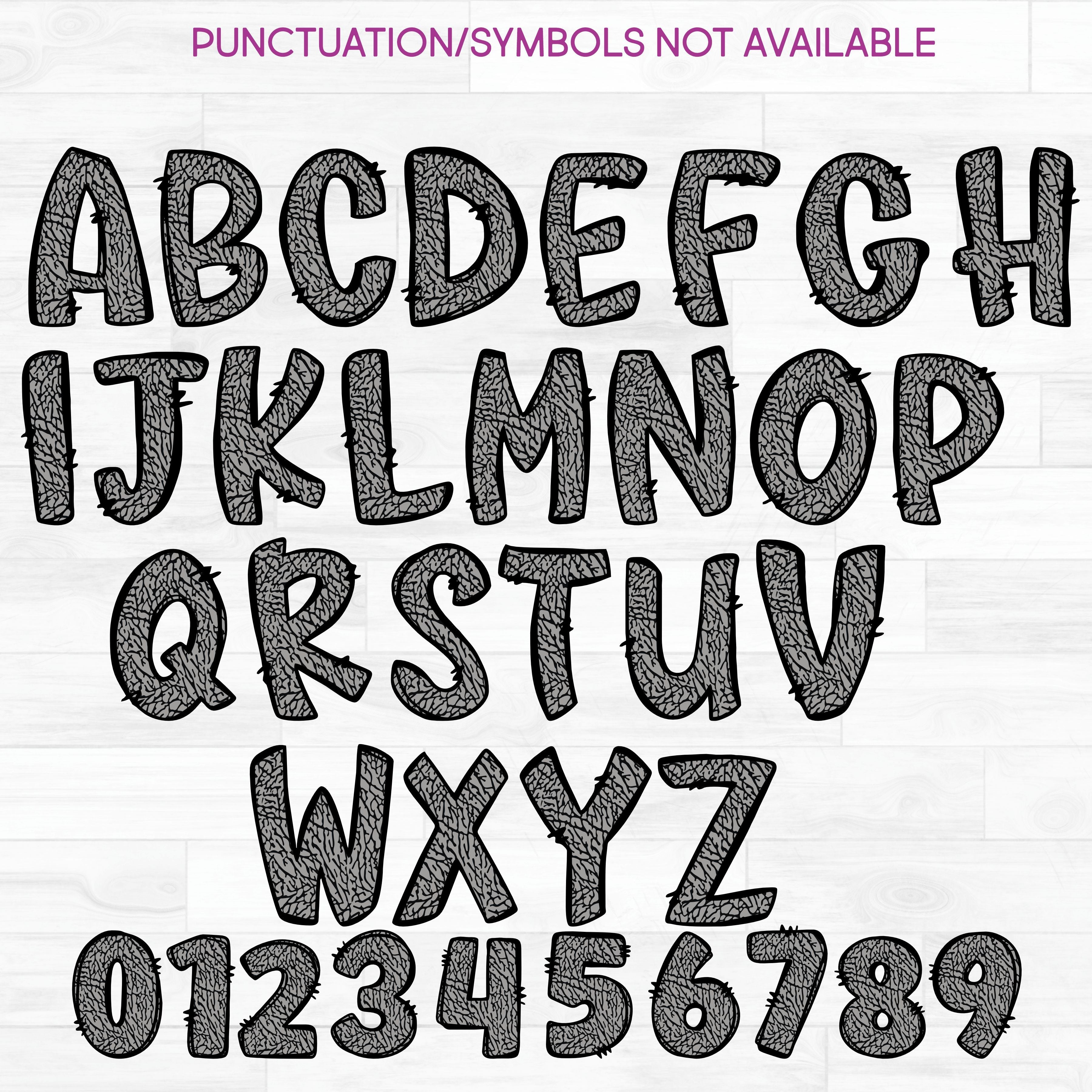 (s211-1E) Elephant Letters Numbers Custom Name Text