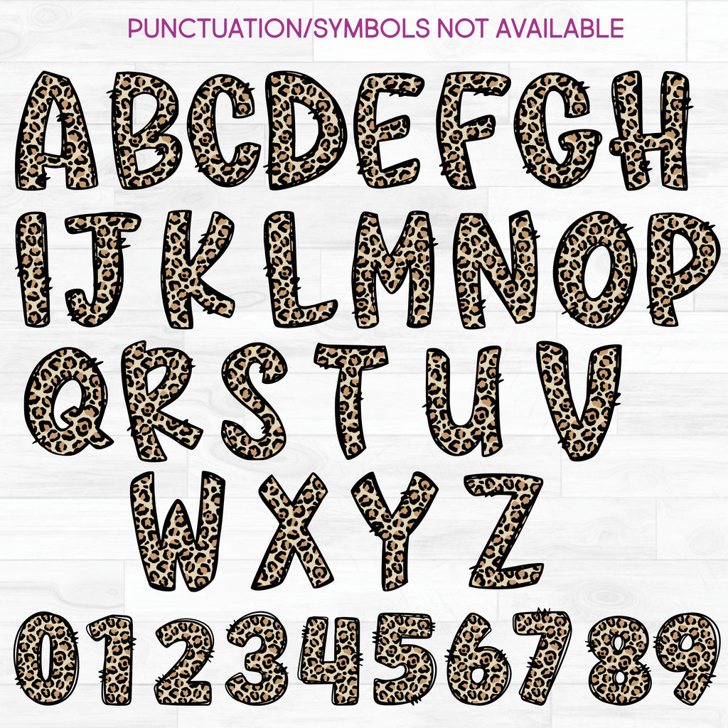 (s211-1A) Leopard Letters Numbers Custom Name Text