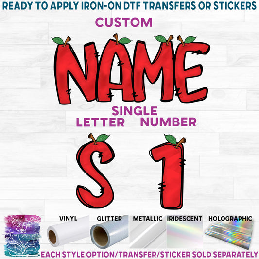 (s211-2A) Apple Letters Numbers Custom Name Text