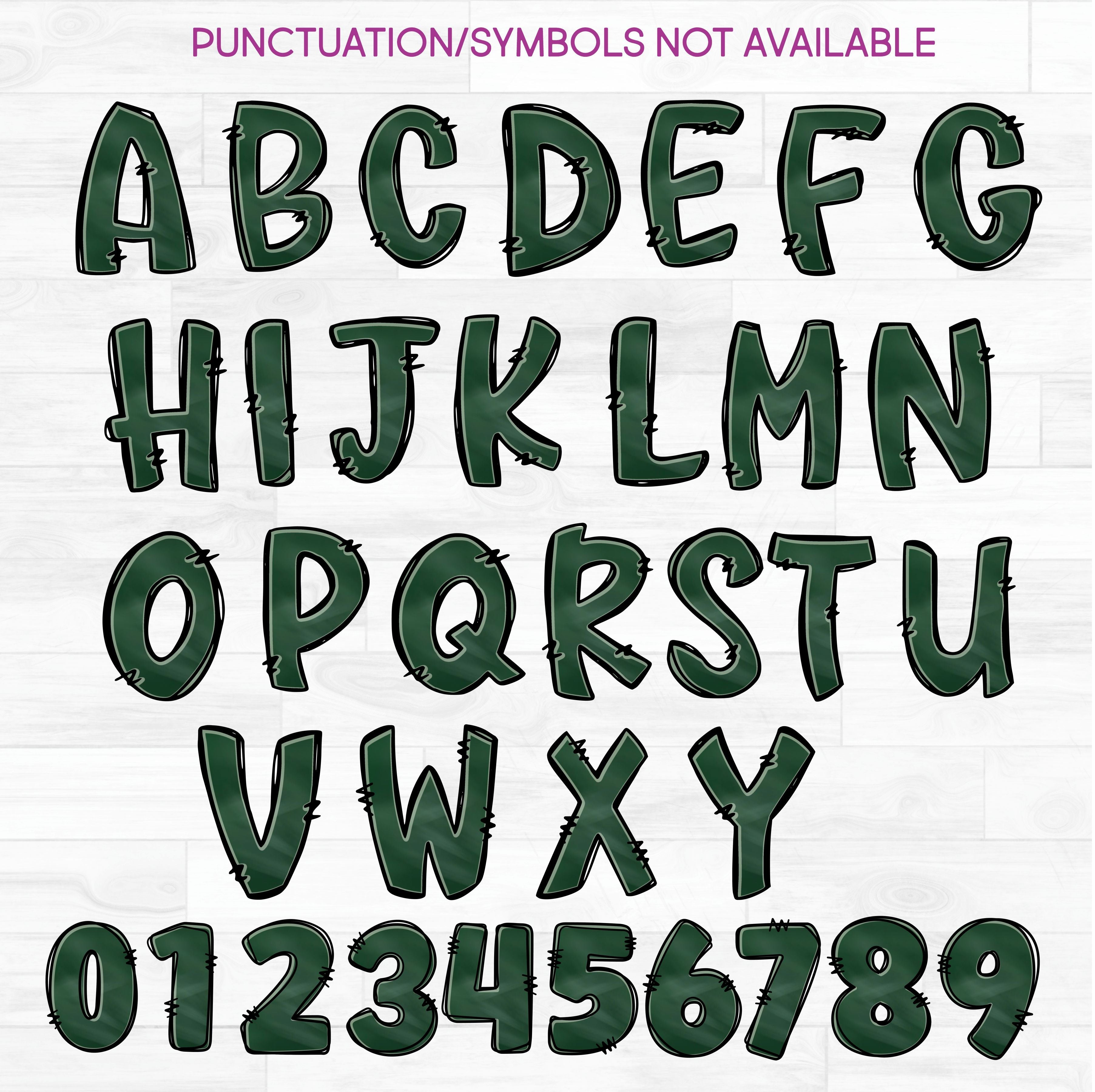 (s211-2C) Chalkboard Blackboard Letters Numbers Custom Name Text