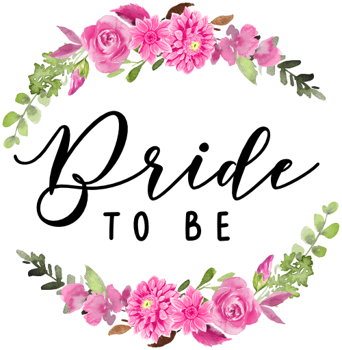 (128-4) Bridal Wedding Party Pink Dahlia Rose Floral Flowers Watercolor Custom Text