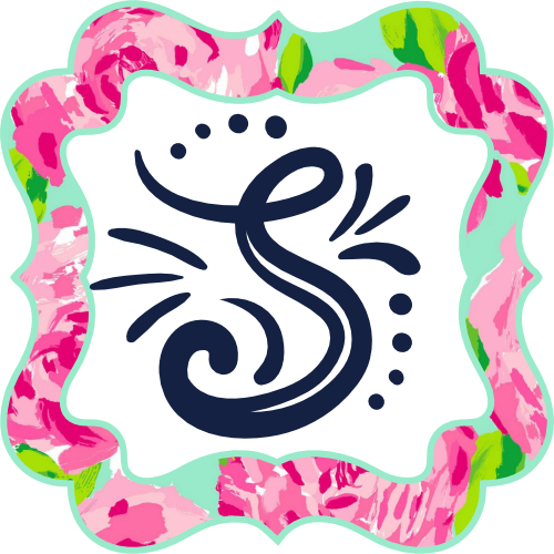 (s215-1-P5001) Square Monogram Floral Frame