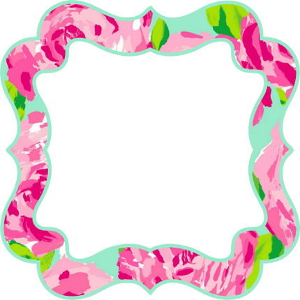 (s215-1-P5001) Square Monogram Floral Frame