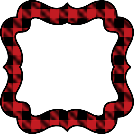 (s215-1-P1001) Square Monogram Buffalo Plaid Frame