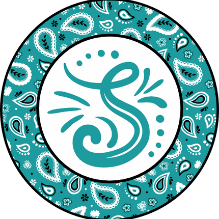 (s215-2-O8035) Circle Monogram Paisley Bandana Frame