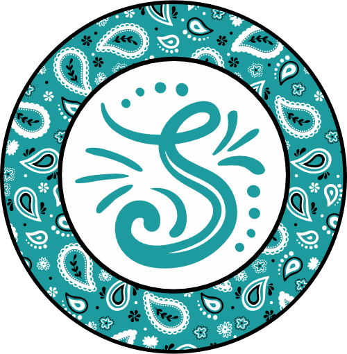 (s215-2-O8035) Circle Monogram Paisley Bandana Frame