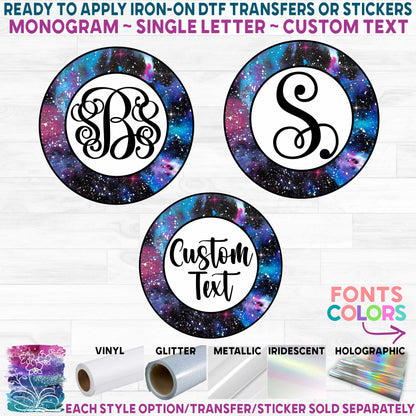 (s216) Circle Monogram Galaxy Custom Text(old)