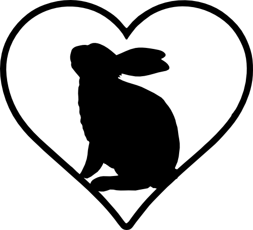 (s218-A) Heart Animal Bunny Rabbit